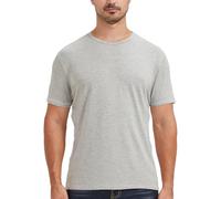 netdraw Men's Ultra-Soft Viscose Bamboo Undershirt Crew Neck Moisture Wicking T-Shirt Short Sleeve Casual Dressy Cotton Tee, Heather Grey, XL
