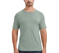 netdraw Men's Ultra-Soft Viscose Bamboo Undershirt Crew Neck Moisture Wicking T-Shirt Short Sleeve Casual Dressy Cotton Tee, Sage, Large