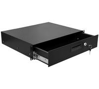 NETECABLE 2U Rack Mount Drawer Server Cabinet Case for 19 Inch AV/Network/DJ Equipment Lockable Deep Drawer with Key