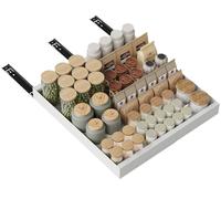 NETEL Pull Out Cabinet Organiser,Slide Out Drawers for Kitchen Cabinets,Depth 53 centimetres,32cm-52cm Extendable Slide Out Drawer 3 Rails,No Drill Adjustable Drawers,Pull Out Kitchen Storage