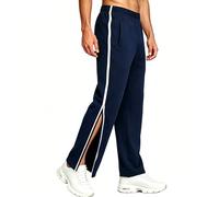 Neteson Men's Jogging Trousers Side Opening Rehabilitation Trousers, Navy blue, L