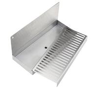 NETFEN Beer Drip Tray, 12x4.9in Stainless Steel Wall Mounted Drip Tray with Drain Hole Craft Beer Beverage Dispenser Homebrew Bar Tool (Color : With drain hole)