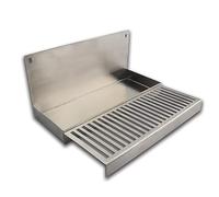 NETFEN Beer Drip Tray, 12x4.9in Stainless Steel Wall Mounted Drip Tray with Drain Hole Craft Beer Beverage Dispenser Homebrew Bar Tool (Color : Without drain hole)