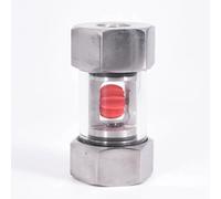 NETFEN Indicator, 1PC 1/4" 3/8" 1/2" 3/4" 1" BSPT Female In-Line 304 Stainless Steel Window Sight Flow Indicator with Impeller Hydraulic Oil Water Silver (Size : 3/4")