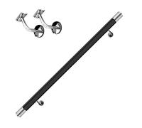 NETFEN Wooden Handrail for Stairs Indoor Black Round Wood Stair Handrail Non-Slip Elderly Wall Mounted Support Rod Complete Kit 2m/2.5m/3m/3.5m/4m (Size : 300cm)