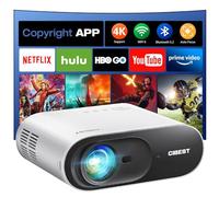 NetfIix Official & DoIby Audio] CiBest 4K WiFi & Bluetooth Compatible Projector with Auto Focus and Keystone, 1080P & 600 ANSI Native HD Video Projector for Home Theater, Party,