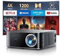【NetfIix Officially & 36W DoIby Audio】Projector, 1200ANSI High-Brightness Smart Projectors FHD 1080P 4K Support AI Auto Focus & Correction, Two-Way Bluetooth WiFi 6, Home Cinema Projectors for Bedroom