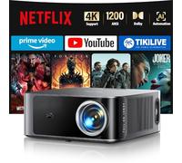 【NetfIix Officially & 36W DoIby Audio】Projector, 1200ANSI High-Brightness Smart Projectors FHD 1080P 4K Support AI Auto Focus & Correction, Two-Way Bluetooth WiFi 6, Home Cinema Projectors for Bedroom