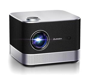NetfIix Officially & DoIby Audio,AURZEN 4K Supported Smart Projector with Auto Focus & Keystone, 500 ANSI, HDR 10 60Hz WiFi Bluetooth Outdoor Projector for Smartphone/USB/HDMI/USB
