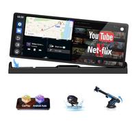 Netflix 4 in1 Apple Car play Screen Android Auto with Youtube/Netflix/Tiktok, Exklusive Bracket 10,26 inch Carplay Screen for Car with 1080P Reversing Camera Dual-WLAN Bluetooth GPS Navigation