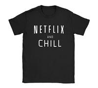 Netflix and Chill Mens T-Shirt Large Black Funny Slogan Pop Culture Gift