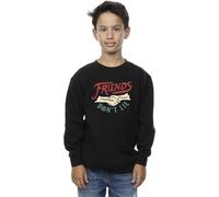 Netflix Boy's Stranger Things Friends Don´t Lie Hands Sweatshirt in Black | Size: 7-8 Years Netflix Black 7-8 Years