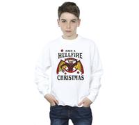 Netflix Boy's Stranger Things Hellfire Christmas Sweatshirt in White | Size: 12-13 Years Netflix White 12-13 Years