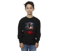 Netflix Boy's Stranger Things Pumpkin Upside Down Sweatshirt in Black | Size: 9 Years Netflix Black 9 Years