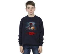 Netflix Boy's Stranger Things Pumpkin Upside Down Sweatshirt in Navy | Size: 12-13 Years Netflix Navy 12-13 Years