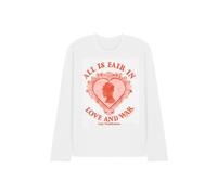 Bridgerton Love and War Lady Whistledown Unisex Long Sleeve T Shirt, White, Medium