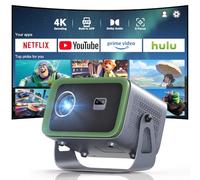 [Netflix Compatible & Dolby Audio] TMY Smart Projector with WiFi and Bluetooth, Real 4K Support Outdoor Movie Projector, Auto Keystone & 360° Rotatable Stand Portable projector for Indoor and Outdoor