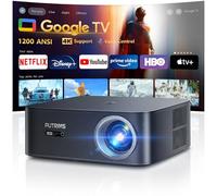 【Netflix Disney+BBC Player/Google TV】4K Projector,1200 ANSI Smart Auto Focus/Keystone Full HD 1080P Projector Google Voice Control,300''Display WiFi6 Bluetooth HDR10 Home Cinema Projectors for Bedroom