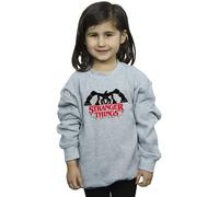 Netflix Girl's Stranger Things Demogorgon Christmas Lights Sweatshirt in Grey | Size: 12-13 Years Netflix Grey 12-13 Years