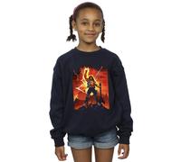 Netflix Girl's Stranger Things Hell Guitar Sweatshirt in Navy | Size: 12-13 Years Netflix Navy 12-13 Years