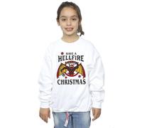 Netflix Girl's Stranger Things Hellfire Christmas Sweatshirt in White | Size: 9 Years Netflix White 9 Years