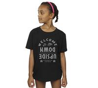 Netflix Girls Stranger Things Welcome to Upside Down T-Shirt Black 12-13 Years