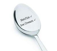 Netflix Ice Cream Spoon - Ice Cream Spoon for Social National Ice Cream Day Party - Gift for Family Birthday Party Netflix Lover Party Supplies - Stainless Steel Engraved Spoon Size of 7 Inches.
