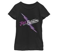 Netflix Julie and The Phantoms Lightning Bolt Girls Short Sleeve Tee Shirt, Black, X-L