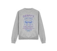 Netflix Kpop Demon Hunters Derpy'S Delivery Service Sweat, Athletic Heather in Light Grey | Size: Medium Netflix Light Grey M