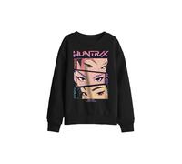 Netflix Kpop Demon Hunters Huntrix Eyes Comic Strip Kids Sweatshirt, Black | Size: 9-11 Years Netflix Black 9-11 Years