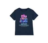 Netflix Kpop Demon Hunters Huntrix Huntrx Billboard Poster Kids T-Shirt, Navy | Size: 7-8 Years Netflix Navy 7-8 Years