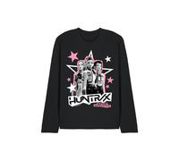 Netflix Kpop Demon Hunters Huntrix Scrapbook Stars Long Sleeve T-Shirt, Black | Size: Medium Netflix Black M