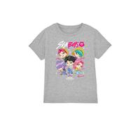 Netflix Kpop Demon Hunters Saja Boys Chibi Poster Kids Tee, Athletic Heather in Light Grey | Size: 5-6 Years Netflix Light Grey 5-6 Years