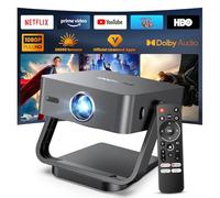 [Netflix-Licensed/Dolby Audio] FUDONI 4K Smart Projector with WiFi 6 & Bluetooth, Auto Keystone/Electric Focus, Zoom Correction, HDMI/USB/iOS/Android Compatible, Portable Proyector for Home & Outdoor