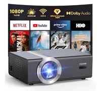 [Netflix Licensed & Dolby Audio] FUDONI 4k Smart Projector with WiFi and Bluetooth, Electric Focus & Auto Keystone, Native 1080P Max 300'', 50% Zoom, Built-in Netflix/YouTube/PrimeVideo/Apps