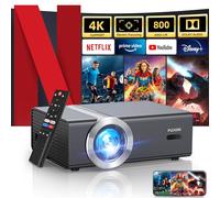 [Netflix Licensed & Dolby Audio] FUDONI 4k Smart Projector with WiFi and Bluetooth, Electric Focus & Auto Keystone, Native 1080P Max 300'', 50% Zoom, Built-in Netflix/YouTube/PrimeVideo/Apps