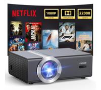 [Netflix Licensed & Dolby Audio] FUDONI 4k Smart Projector with WiFi and Bluetooth, Electric Focus & Auto Keystone, Native 1080P Max 300'', 50% Zoom, Built-in Netflix/YouTube/PrimeVideo/Apps