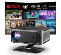 [Netflix-Licensed/Dolby Audio]Outdoor Projector with Wifi 6 and Bluetooth, iSinbox 1080P Native 702ANSI Portable Movie Projector, Built-in Netflix/YouTube/PrimeVideo, Electric Focus Projector Black