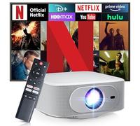 [Netflix Licensed] Smart Projector with Built-in Apps, Wifi Bluetooth, 1080P Native 4K Mini Projector, 400 ANSI Lumen, Auto Keystone/Electric Focus, Android 13 NTV, Outdoor Movie Projector, by Salange