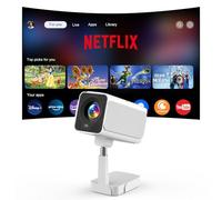 [Netflix Licensed Telescopic Stand] PANSEBA Smart Projector with WiFi and Bluetooth, Mini Auto Keystone Projector, Outdoor Movie Projector with Zoom