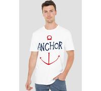 Netflix Men's One Piece Sketch Anchor Simple T-Shirt, White | Size: Large Netflix White L