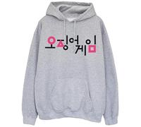 Netflix Men's Squid Game Korean Logo Hoodie Sport Grey Small
