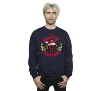 Netflix Men's Stranger Things Hellfire Christmas Sweatshirt in Navy | Size: Small Netflix Navy S