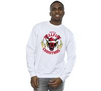 Netflix Men's Stranger Things Hellfire Christmas Sweatshirt in White | Size: Medium Netflix White M