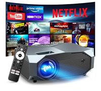 [Netflix Officially/1000 ANSI] Smart Projector with WiFi 6 and Bluetooth 5.3, 4K Outdoor Movie Projector with NETFLIX/Prime Video/YouTube, Portable Proyector Compatible with HDMI/USB/iOS/Android