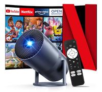 [Netflix Officially/800 ANSI/Electric Focus]Mini Projector with WiFi and Bluetooth - 1080P 4K Support Portable Outdoor Projector,YOWHICK 270°Smart Projector for Movie Night/Ceiling /Home Theater