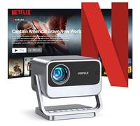[Netflix Officially & Auto Focus & Keystone] VOPLLS Smart Projector 4K Support with Dolby Audio, Full HD 1080P WiFi 6 Bluetooth Portable Projector for Bedroom/Home Cinema/Outdoor
