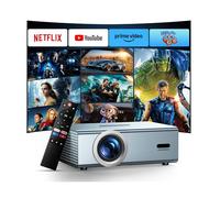 [Netflix Officially & Dolby Audio] Smart Projector with WiFi6 and Bluetooth5.3, Electric Focus & Auto Keystone 4K Support, High Brightness Movie Projectors, Native 1080P Proyector Built-in Apps