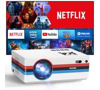 [Netflix Licensed & Dolby Audio] Projector with WiFi 6 and Bluetooth 4K Support, FUDONI 600ANSI Native 1080P Outdoor Projector, Auto Keystone/Electric Focus, with Built-in Netflix/YouTube/PrimeVideo