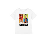 One Piece Character Squares Map Kids T-Shirt, White, 9-11Y